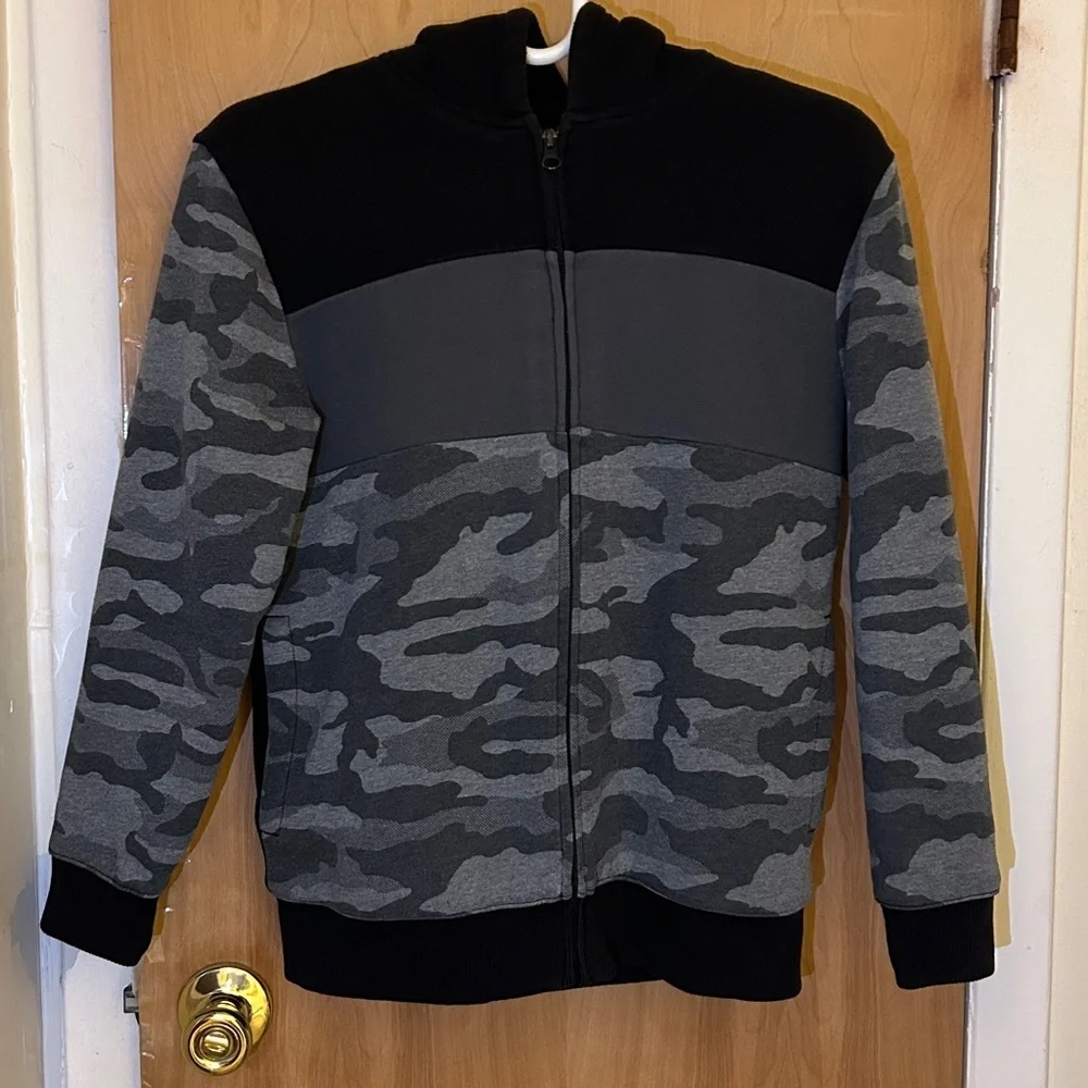 Black Hooded Fleece Jacket XL/TG 14